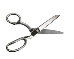 Scissor facing towards the right side and half open